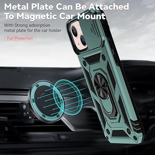 Miniatura 3 de Funda para iPhone 13 con protector de pantalla para lente de cámara, doble capa protección contra caídas de grado militar de 15 pies Soporte de