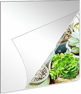 happygo Wall Mirror Self Adhesive Mirrors High Clear Mirrors Anti shatter wall mounted mirror sticker Self Adhesive Mirror Tiles (30 x 30cm),Non Glass High Definition Flexible Frameless,Removable