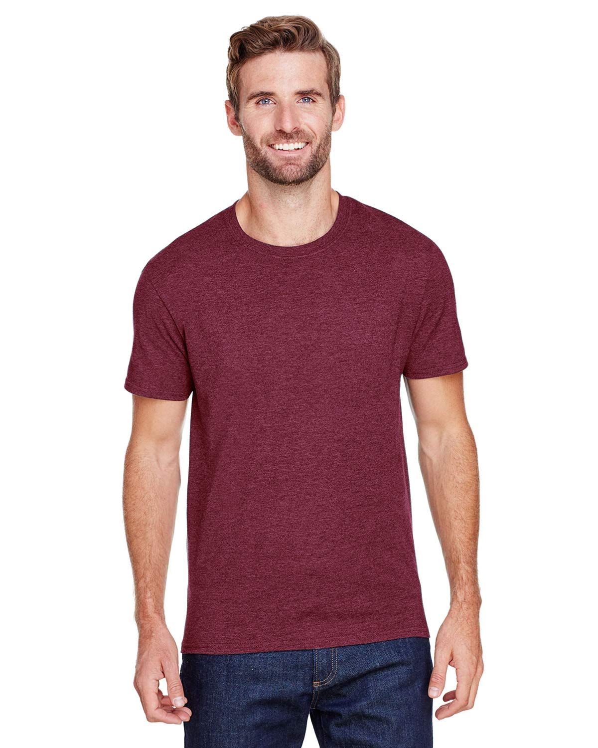 Jerzees Maroon Heather 7219 L t-shirt premium aux finitions soignées - 2