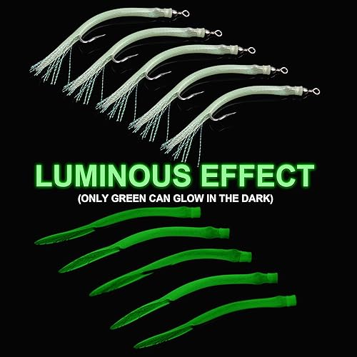 Miniatura 4 de Señuelos de tubo de pesca para pesca con ganchos de acero inoxidable, giratorios de barril para Striper de agua salada