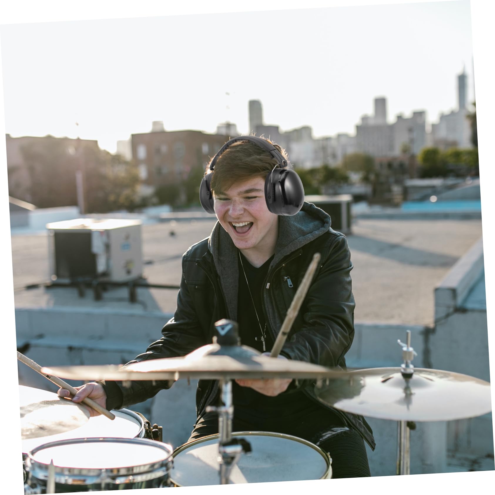 ARTIBETTER Sound Insulation Headset Drummer Noise Earmuff Protective Ear Cover Noise Protection Earmuff over Ear Headset for Drummers