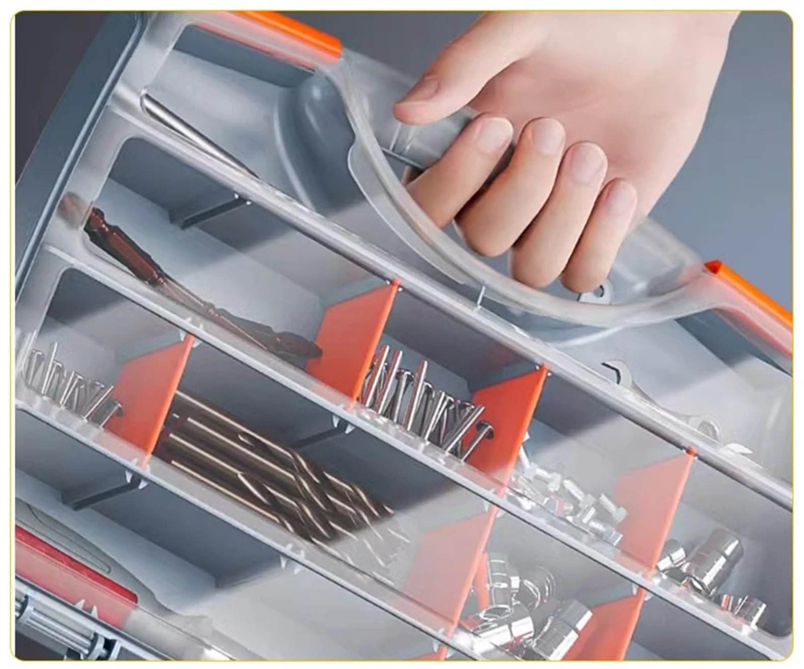 Organizador De Tornillos Caja de herramientas plástico 4 piezas, ajustable y desmontable, for, tornillos fijación