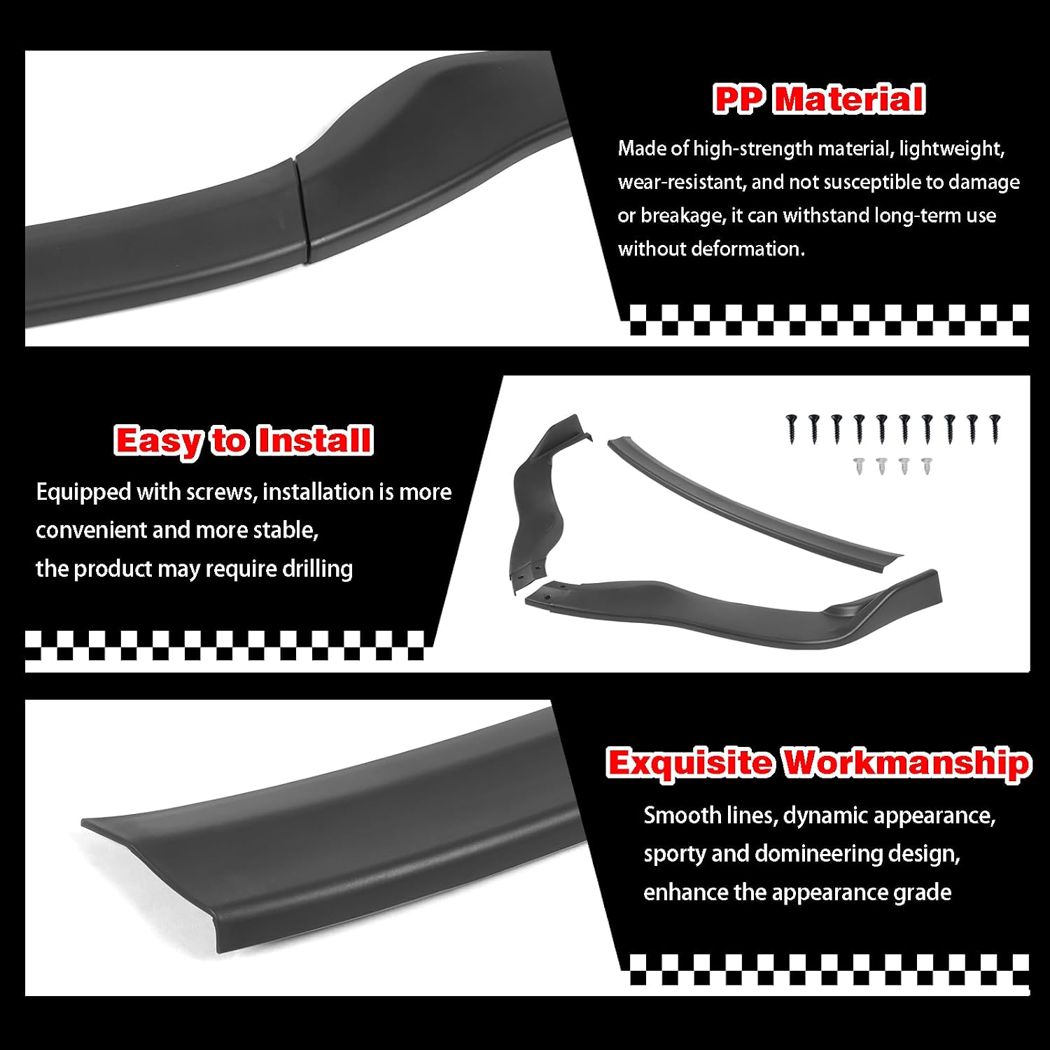 Front Bumper Lip for Lexus IS250 IS350 2011-2013 Glossy Black