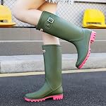 Rain Boots Womens Waterproof Superior Anti-Slip Feature Rubber Rain Boots PVC Garden Rain Boots & Shoes Comfort Outdoor Work Fishing Shoes