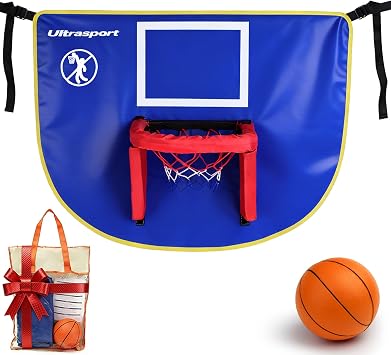 Indoor Basketball Hoop Set with Soft Foam mini Ball & Adjustable Straps, 35.5"x25.6" Easy Setup for Home, Kindergarten & Trampoline Fun Gift Set