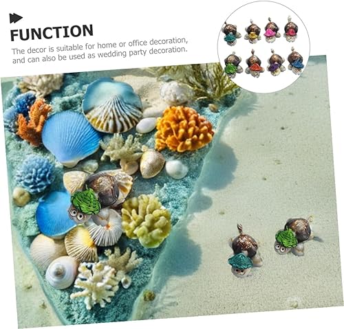 Miniatura 3 de VOSAREA 8 figuras de tortugas marinas en miniatura, adornos de pequeñas estatuas de tortugas marinas, mini figuras de tortuga para bricolaje, micro