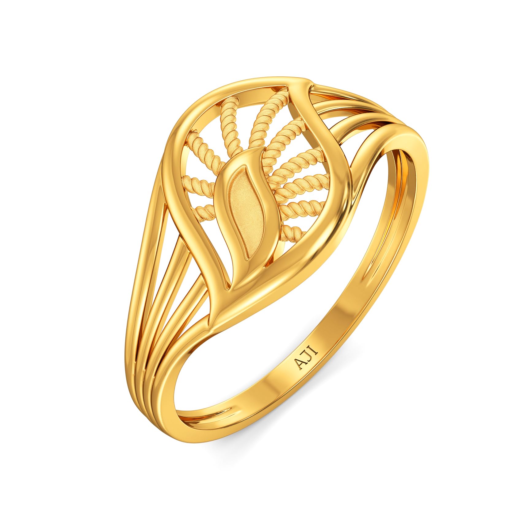 22K (916) Purity Radiant Foliage Harmony Ring For Women-image-11