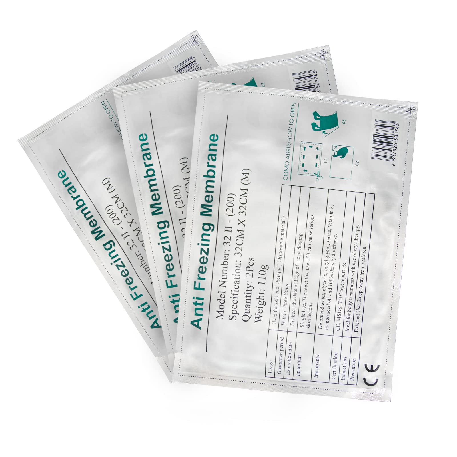 Elitzia 3pcs/set Antifreeze Membrane For Cryo Fat Loss Frozen Slimming Machine CE Mark Quality 2 Piece in 1 Bag ETB30 (32 * 32cm, 3)