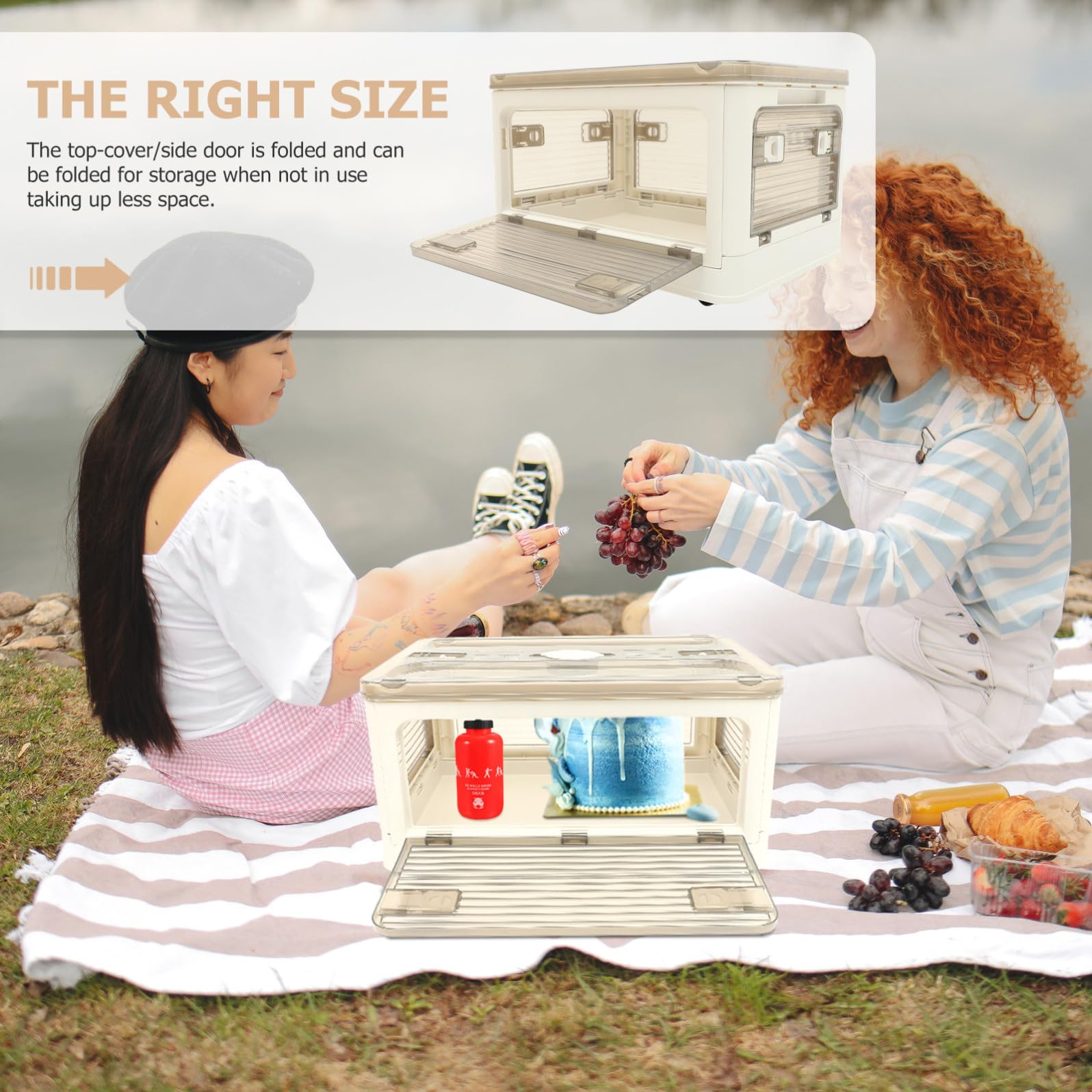 Luxshiny Contenitore Pieghevole Organizer per Auto Bianco in Plastica per Esterni Grande Capacità, Pratico e Conveniente per Famiglia e Viaggi