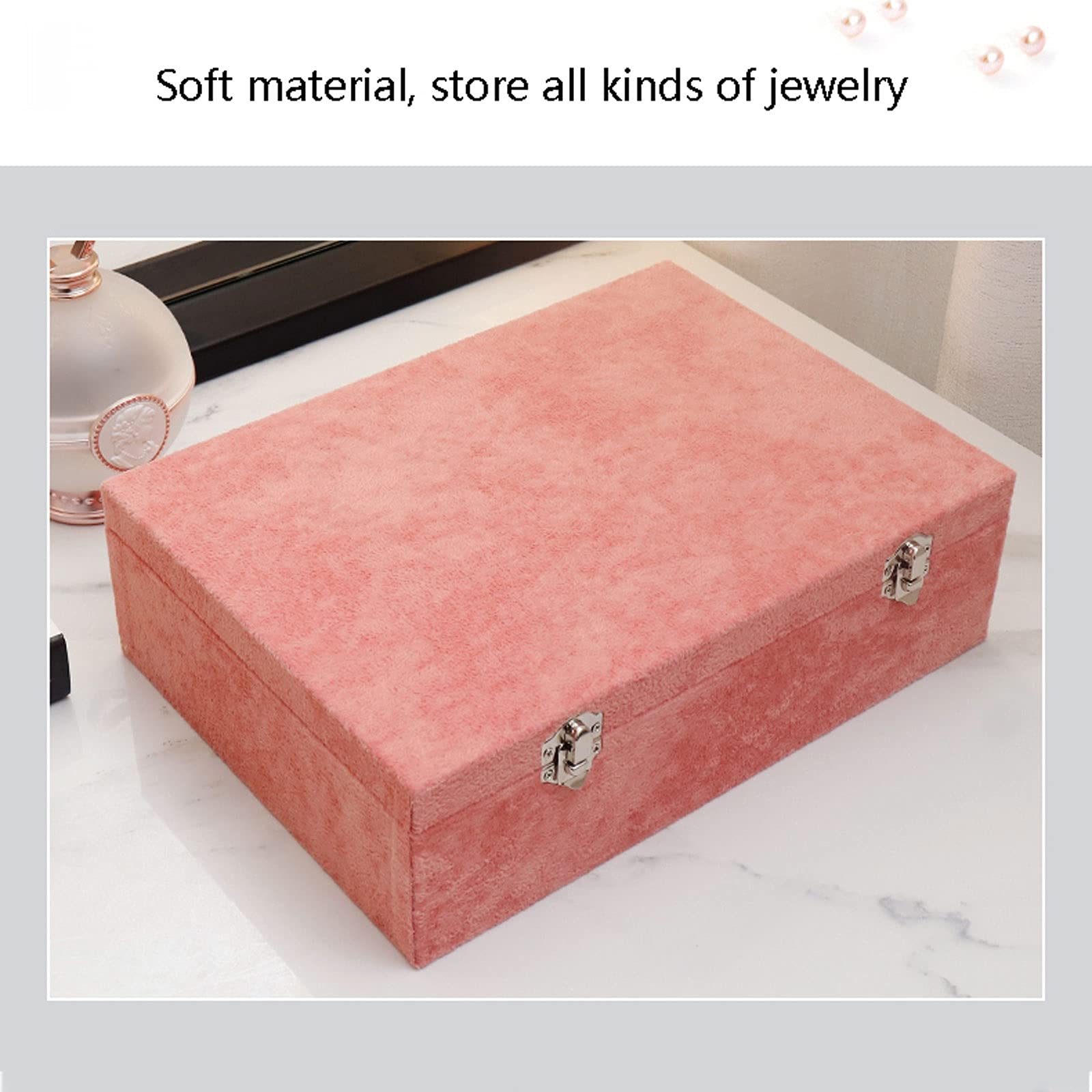 Schmuckkästchen, Schmuckkästchen, Samt-Armband, Geschenkbox, Schmuckdisplay, Armband, Armreif, Schmuckkästchen, Schmuck-Geschenketui, Samt-Innengeflecht mit Schloss, rosa Wohnaccessoires Beauty Comes