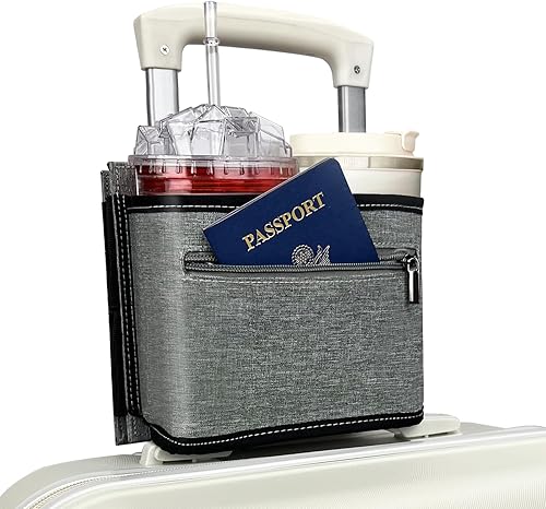 Portavasos de equipaje de viaje, portador de bebidas Tuegher, accesorio para portavasos de equipaje, maleta de mano gratis para bebidas, bebidas,