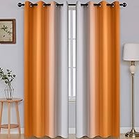 Vista 137 de SimpleHome Ombre Room Darkening Curtains 96 inches Length for Bedroom,Grommet Gradient Light Blocking Beige Gradient Window Curtains for Living