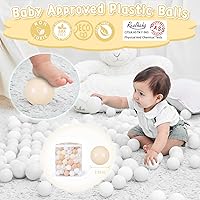 Vista 2 de Bolas de pozo de bolas Realhaha 50 100 200 500 Bolas de juego de plástico para bebés, niñas, niños pequeños, tienda de campaña, piscina, sala