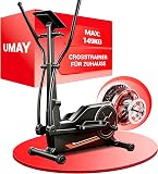 UMAY Velo Elliptique Appartement,8 Niveaux de Résistance vélo elliptique,Écran LCD,Support pour Tablette, vélos elliptiques Silencieux Domestique,149KG Porteur Compact Vélos Elliptiques - 1