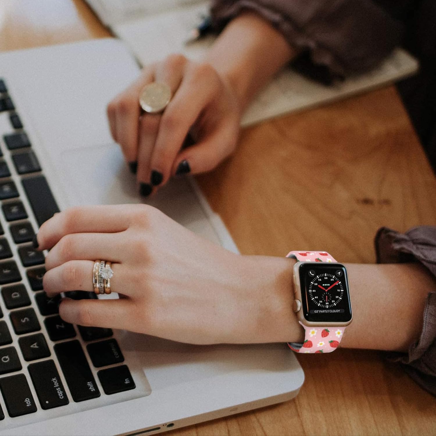 Watch Bands Compatible with Apple Watch Band 38mm 40mm 41mm for Women Men, Soft Sport Strap Silicone Replacement Wristband for iWatch Series SE 10 9 8 7 6 5 4 3 2 1 - Image 5