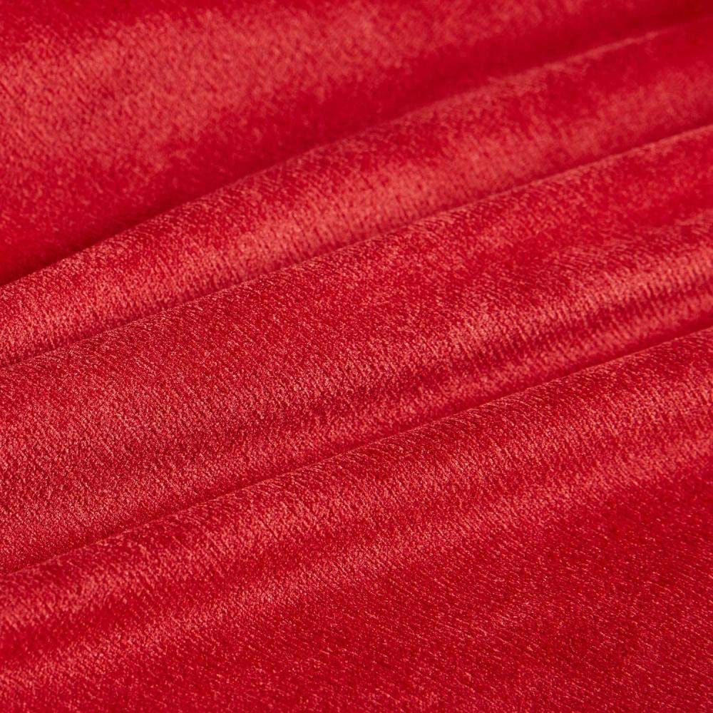 Housse De Coussin 35x35cm Impermeable Velours & Lin - Lot De 2 Taies D'Oreiller Extérieur Pour Salon Jardin Canapé - Rouge