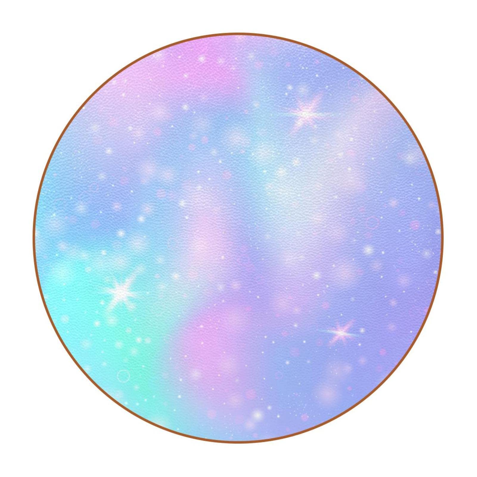 Sous-verres ronds fond d'étoiles haute protection pour table et tapis de tasse de salon