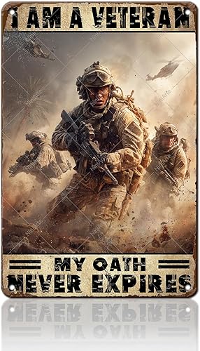 Miniatura 16 de Póster de soldado con texto en inglés «What is a Veteran» (What is a Veteran) Vintage Tin Signs Veteran, póster de soldado, cartel retro divertido