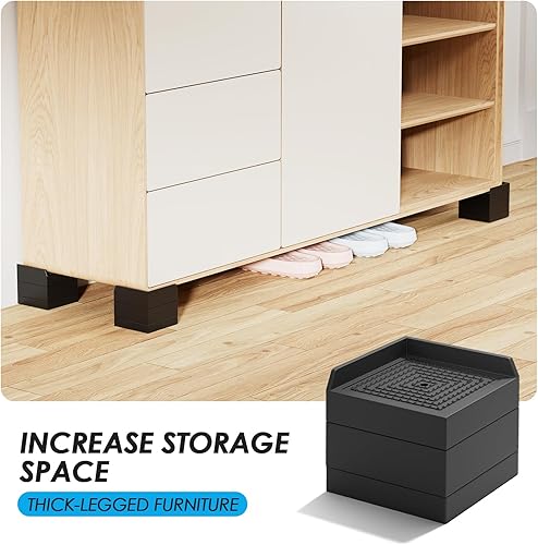 Miniatura 7 de MaxGear Elevadores de cama ajustables resistentes, elevadores de muebles de 1.5 o 3 pulgadas para sofá, escritorio, tocador, silla y extensores de