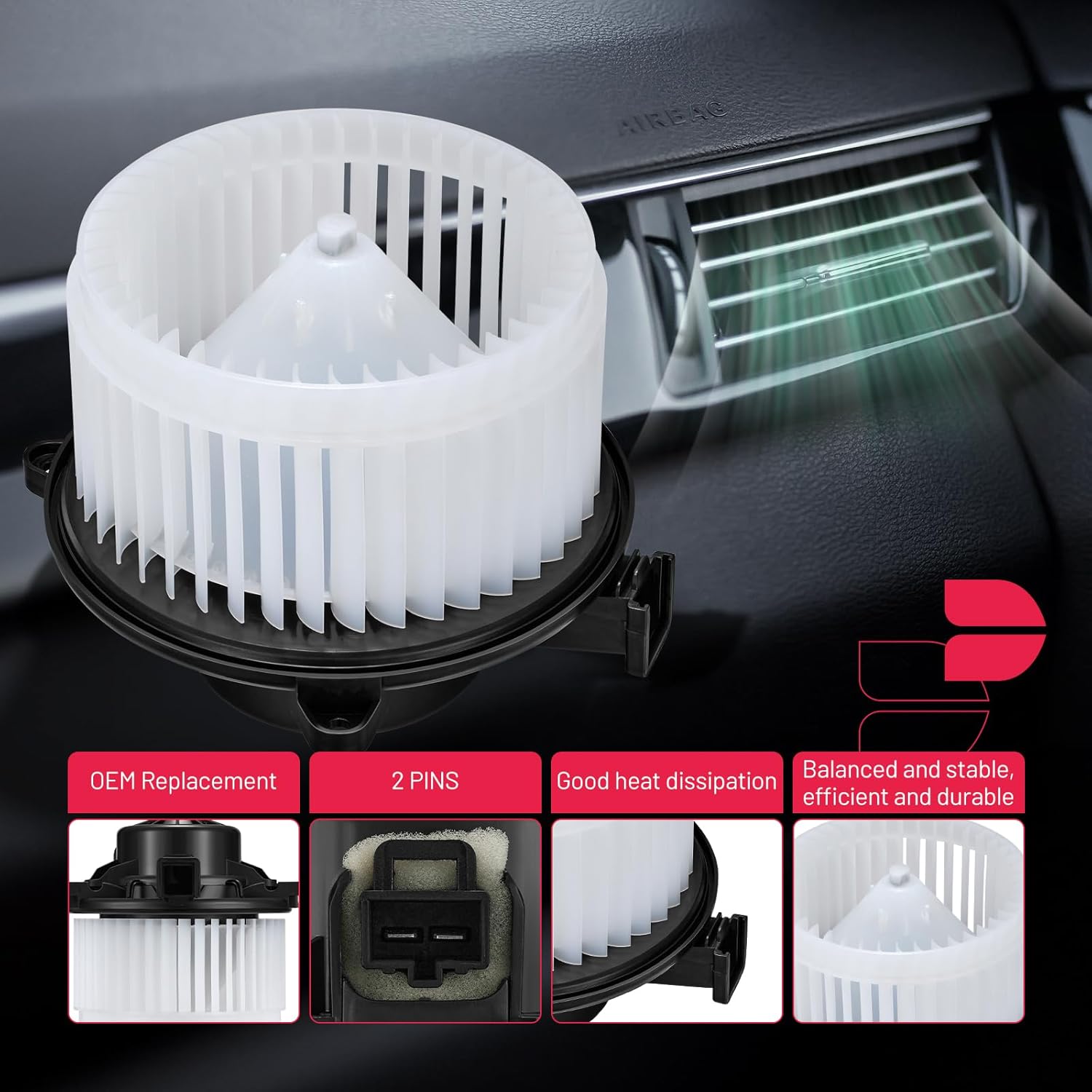 BDFHYK AC Heater Blower Motor Fan 700269 Compatible with 2010-2016 Buick LaCrosse 2011-2017 Buick Regal 2011-2015 Chevy Cruze 2013-2015 Chevy Malibu,HVAC Blower Motor Assembly Replacement for 13369460