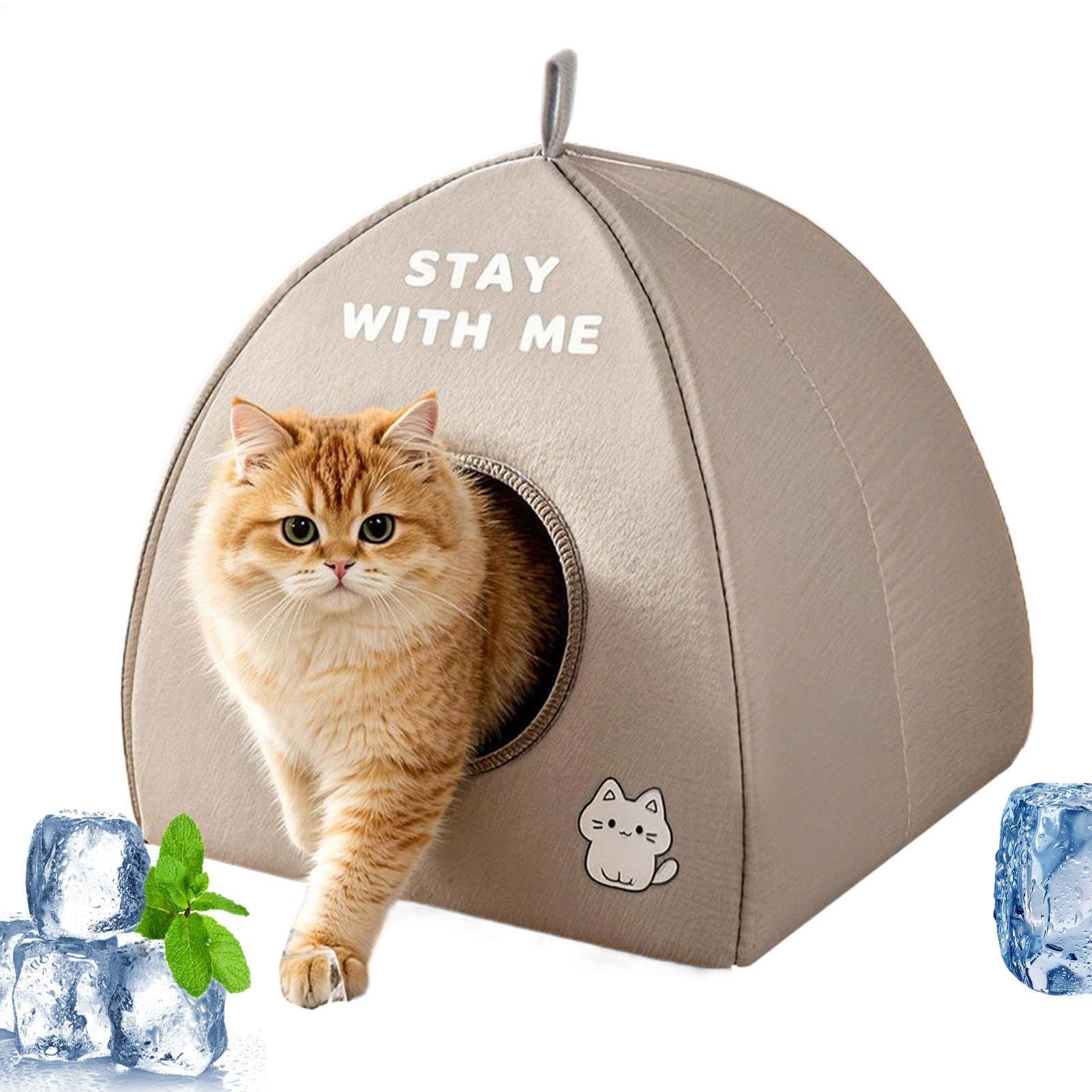 Casa refrescante para gatos en verano cama aislante para terraza y exterior