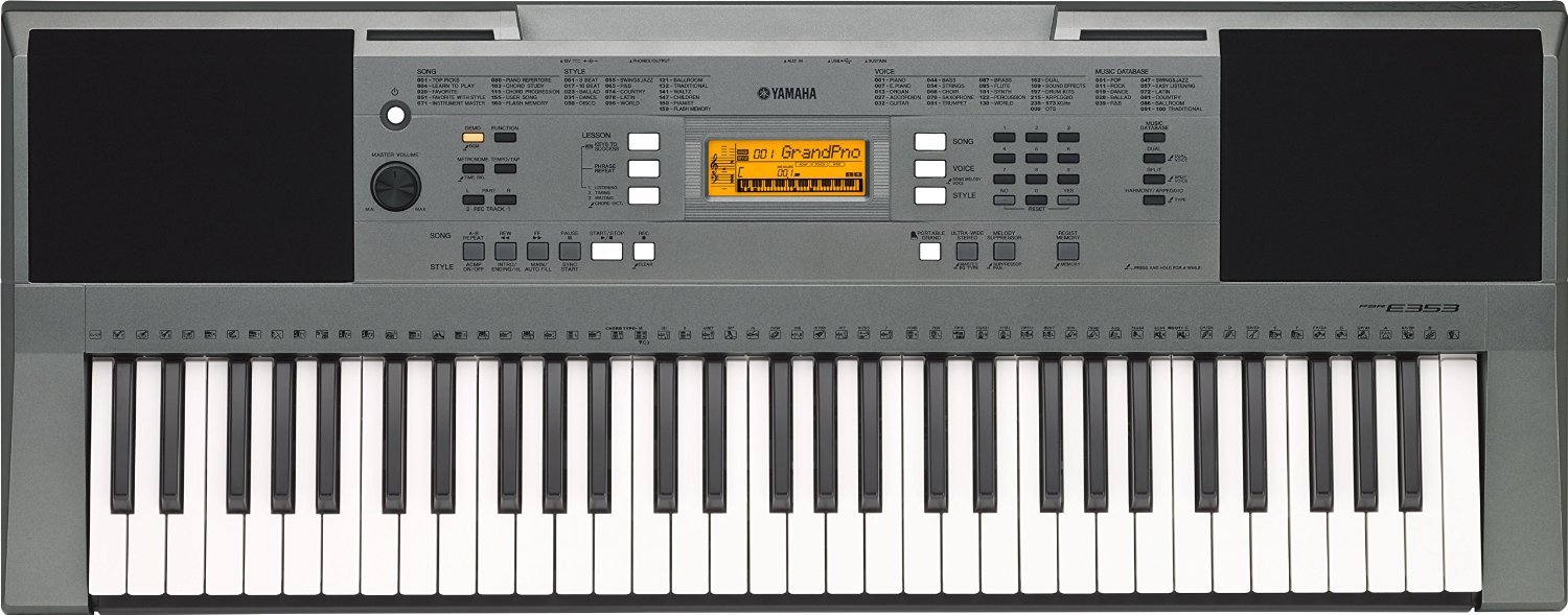 YAMAHAキーボード PSR-E353 [61鍵盤] Yamaha PSR-E353, 61-Key Portable Keyboard with Cover, Grey