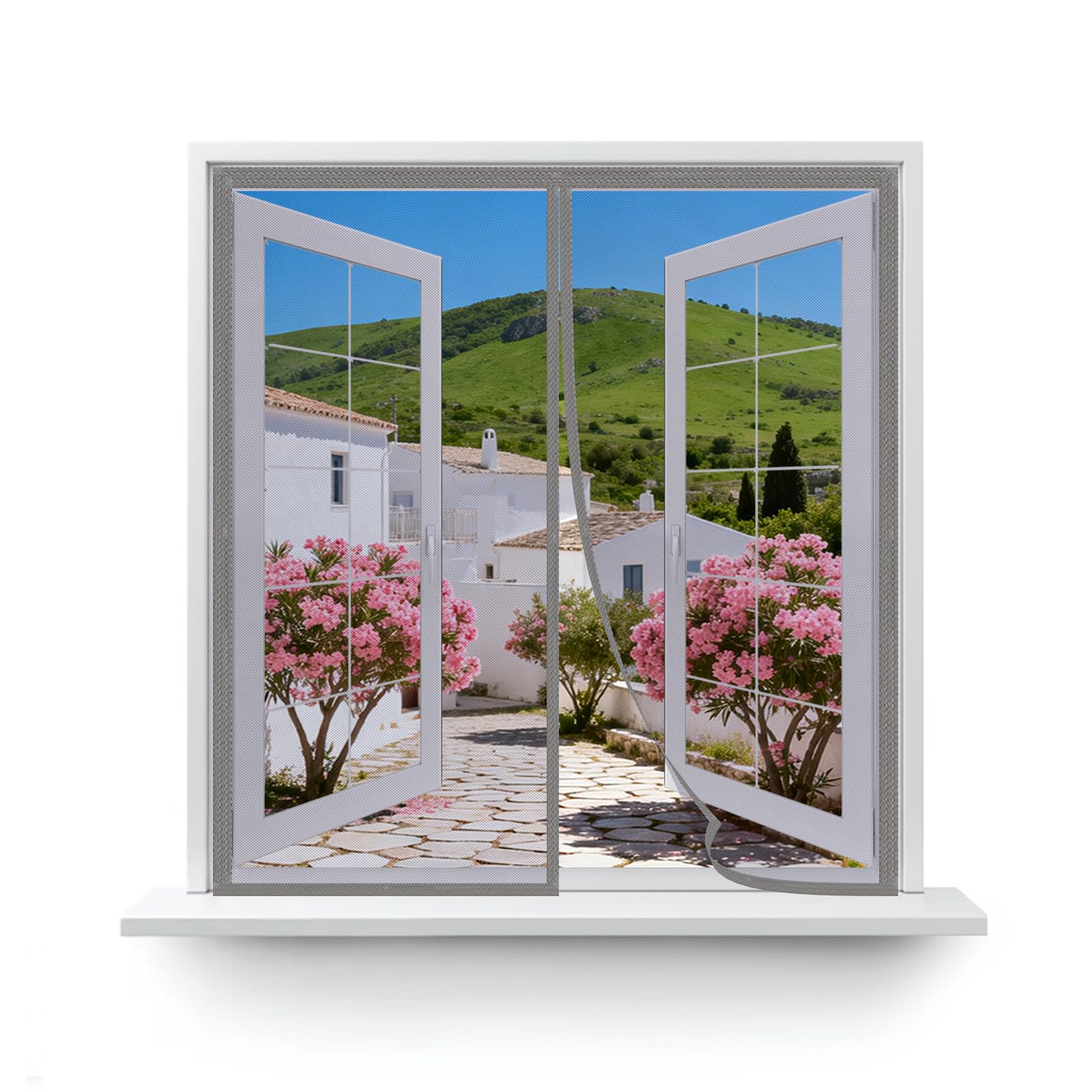 MAGICDOOR Magnet Fly Screen 60x140cm, Pure Colour Polyester Fibre Insect Screen Door with Strong Magnetic, Mosquito Mesh Patio Door Curtain Without Drilling for Bedroom Living Room Entrance-Grey โ image 1
