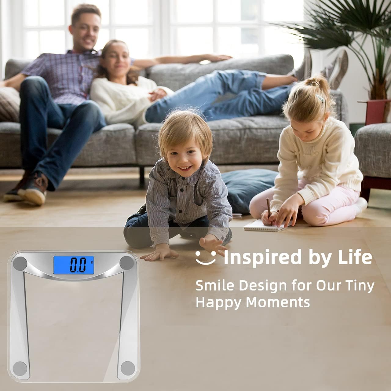 Vitafit Digital Body Weight Bathroom Scale Weighing Scale with Step-On Technology,Extra Large Blue Backlit Display and Batteries Included, 400 Pounds,Clear Glass: Health & Personal Care