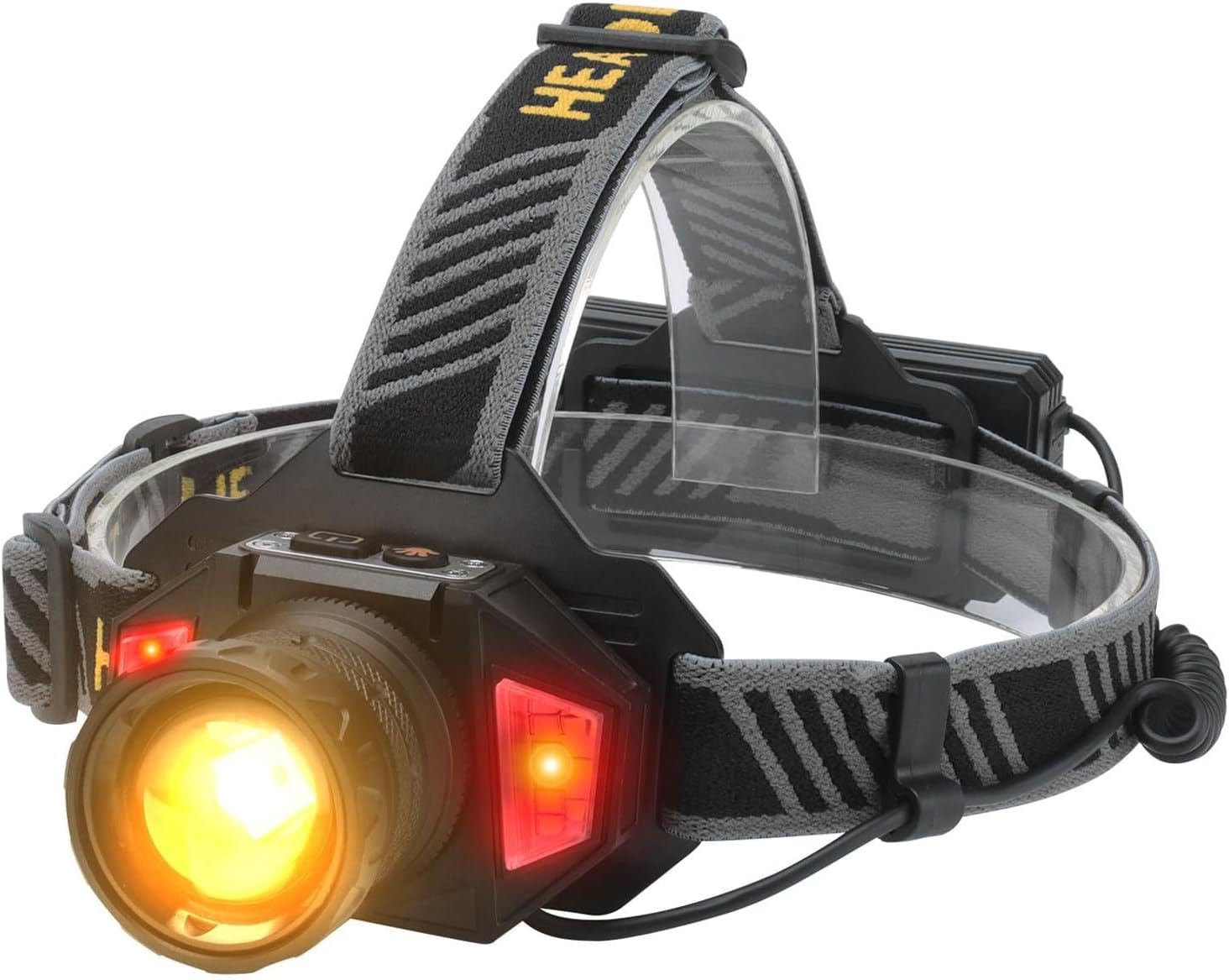 BORUIT LED Rechargeable Headlamp with Red Light,Super Bright Motion Sensor Head Lamp with 8 Modes,IPX4 Waterproof Headlamps Headlight for Outdoor Camping Hiking Fishing Hunting Running