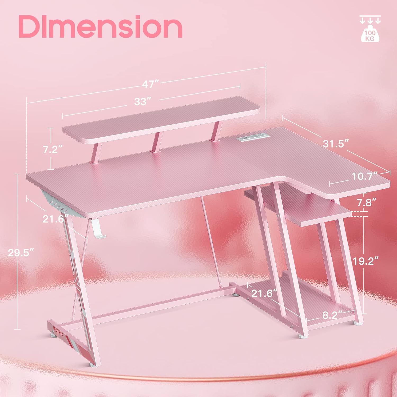 Buy MOTPK Gaming Desk L Shaped, Small Corner Desk with Storage Shelf