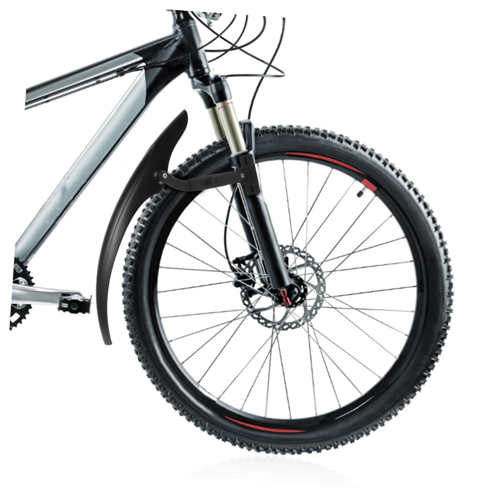 TOYANDONA 1 Juego Guardabarros Delantero para Bicicleta de y Carretera Protección Completa contra Barro Diseño de Secciones Accesorios de Bicicleta Color Negro