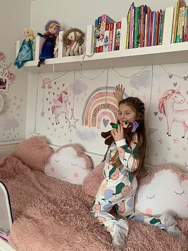 Miniatura 6 de Lipastick - Calcomanías de pared grandes de arcoíris  138 piezas de calcomanías de pared de arco iris  Calcomanías de pared de unicornio para