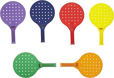 Sportime Global Games Paddle - 8 x 13 1/2 - Set of 6 Paddles - 6 Colors - Balls Sold Separately , Assorted Colors - 018946