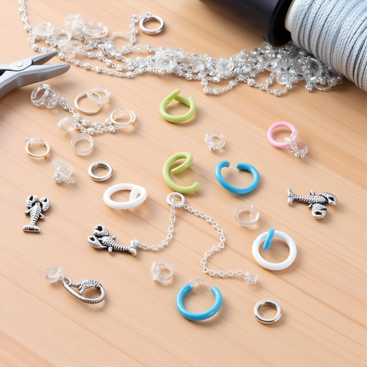 300Pcs 8mm Colored Metal Jump Rings for Jewelry Making, Bracelet Charms and Craft Keychains - Image 3