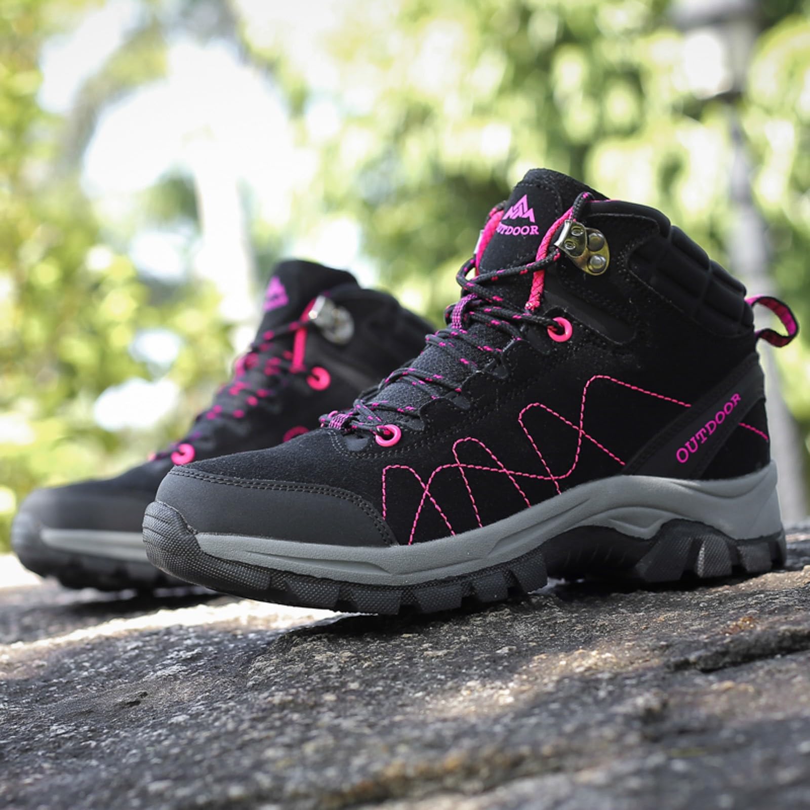 Scarpe Trekking Donna Impermeabili Alte Adatte al Campeggio All'aperto Traspirante Scarponi da Montagna Antiscivolo Leggere Trekking per All'escursionismo Sportive