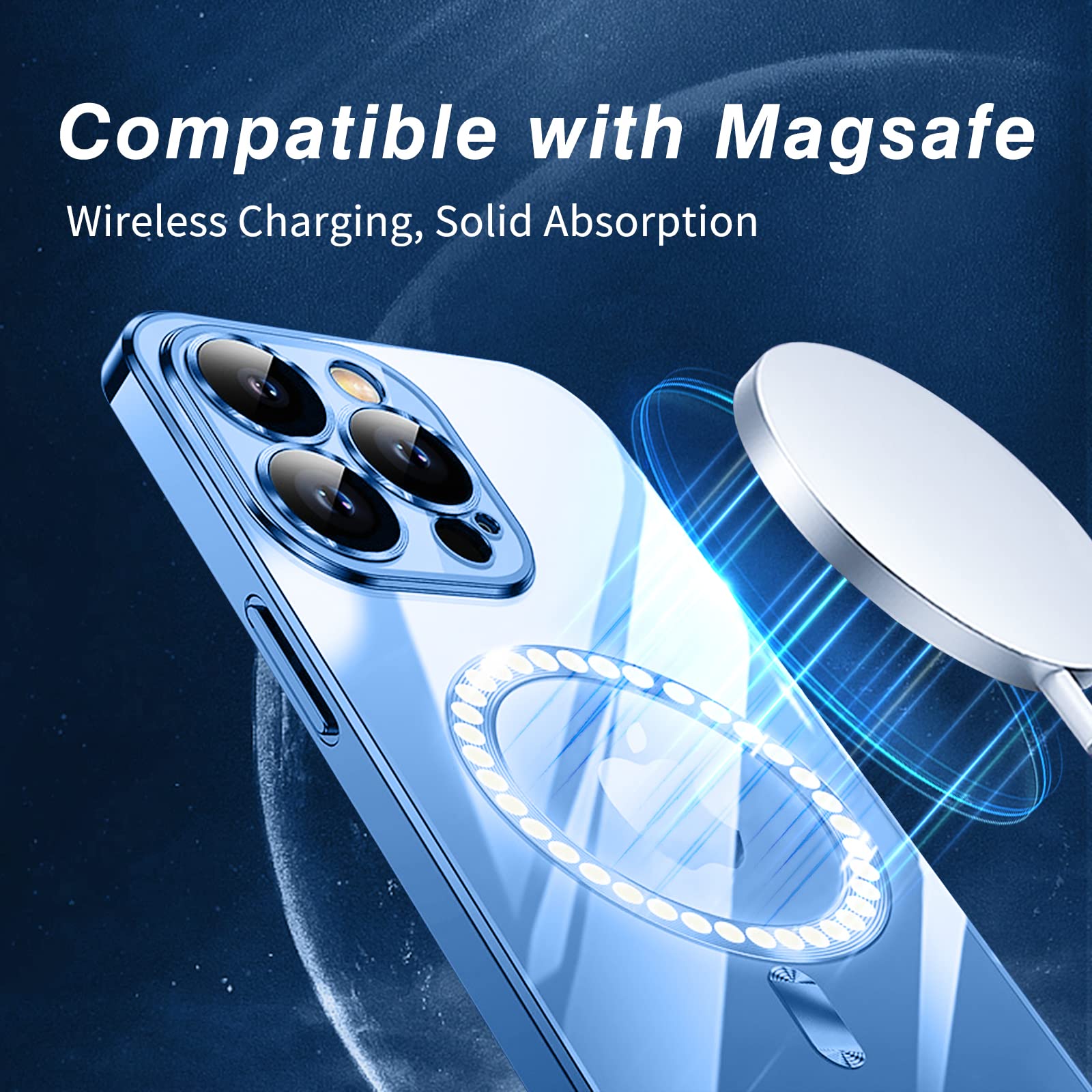 Cover Magnetica per iPhone 11 Pro Max, Compatibile con MagSafe, Ricarica Wireless Custodia per Telefono Anti-ingiallimento, Militare Antiurto Protezione, Custodia Sottile per iPhone 11 Pro Max, Blu