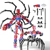 T-Spider13 Action Figure Set -Titan 13 Action Figure with Sucker Spider 13 Collectible 3D Printed Toys Highly Detailed Action Figures for Collectors and Fans （Assembly Required）- Red