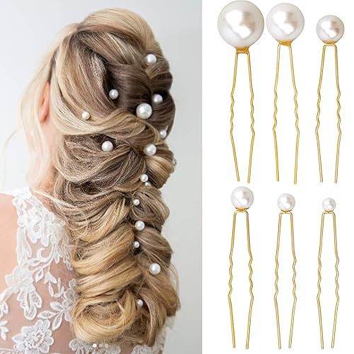 Miniatura 9 de 30 horquillas para el pelo de perlas de boda para novias, elegantes diamantes de imitación de perlas, horquillas para el cabello, accesorios para el