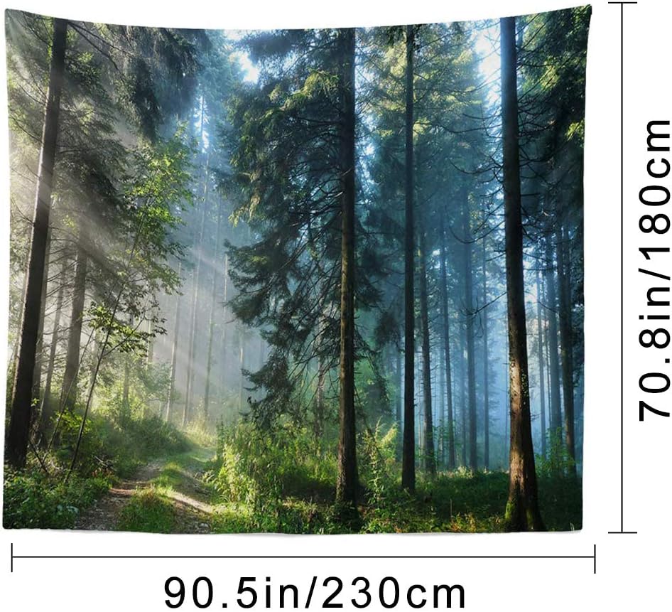 Llamazing Forest Tapestry - Magic Tapestry Curtain for Living Room & Bedroom (Morning Forest, 90.5''L70.8''W) XL