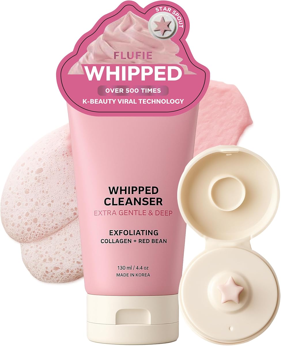 Whipped Facial Cleanser with Collagen & Red Bean – Gentle Exfoliating, Hydrating & Brightening for Smooth Skin – Dermatologist Tested, Anti-Aging, Korean Skin Care – Clean Beauty – 4.4 Oz