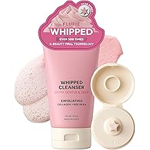 Whipped Facial Cleanser with Collagen &amp; Red Bean &ndash; Gentle Exfoliating, Hydrating &amp; Brightening for Smooth Skin &ndash; Dermatologist Tested, Anti-Aging, Korean Skin Care &ndash; Clean Beauty &ndash; 4.4 Oz