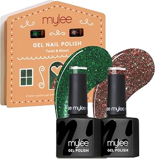 Mylee Set de Vernis à Ongles Gel Semipermanent 2x8ml [Twist & Shout] - Bake Me Happy Collection - UV/LED Nail Art, Manucure et Pédicure Durable, Usage Professionnel et Domestique [Noël 2025]