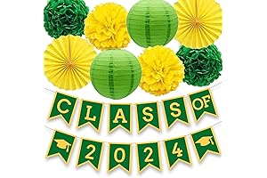 Neon Green and Yellow Graduation Party Decorations
