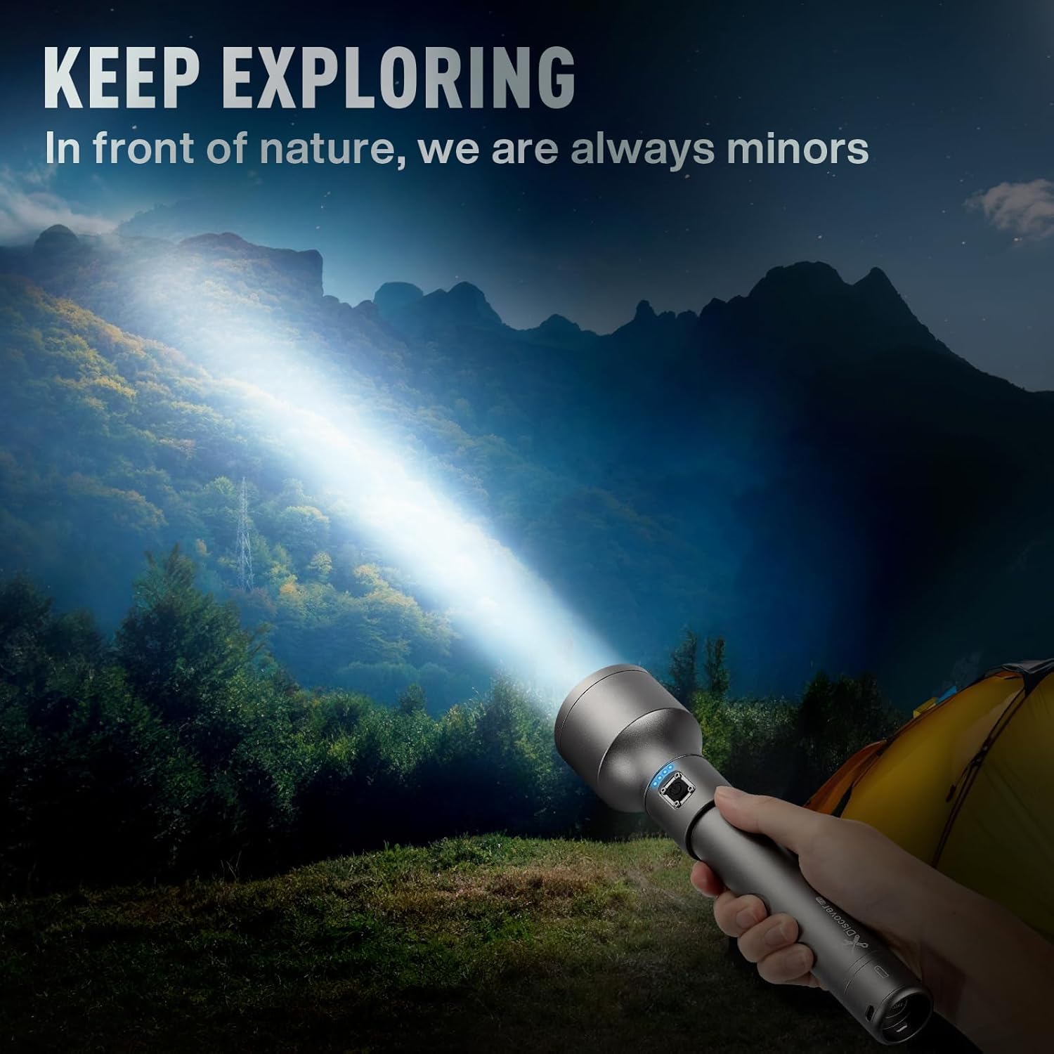Linterna LED Recargable, 250000LM, Resistente Agua IPX7, 3 Modos de Luz | Linternas Superbrillantes, Recargables y de Mano, Linterna Práctica para Caza, Camping y Emergencias, Negro