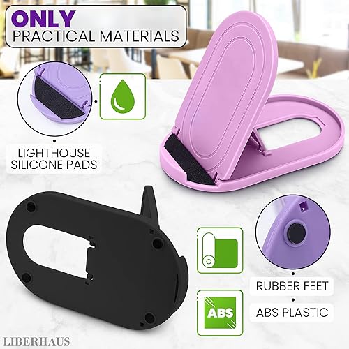 Miniatura 3 de 12 soportes para teléfono celular para escritorio, soporte estable para teléfono celular, diseño ajustable con almohadillas de silicona, se adapta a
