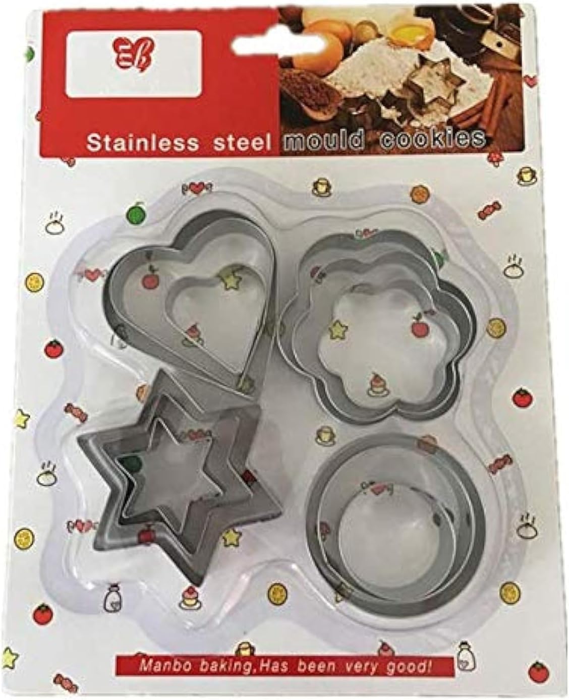 12Pcs 3D Cookies Cutter Slicer Frame Cake DIY Mold Heart Shape Decor Edge Cutter Party Plastic Cookies Maker Kitchen Accessories