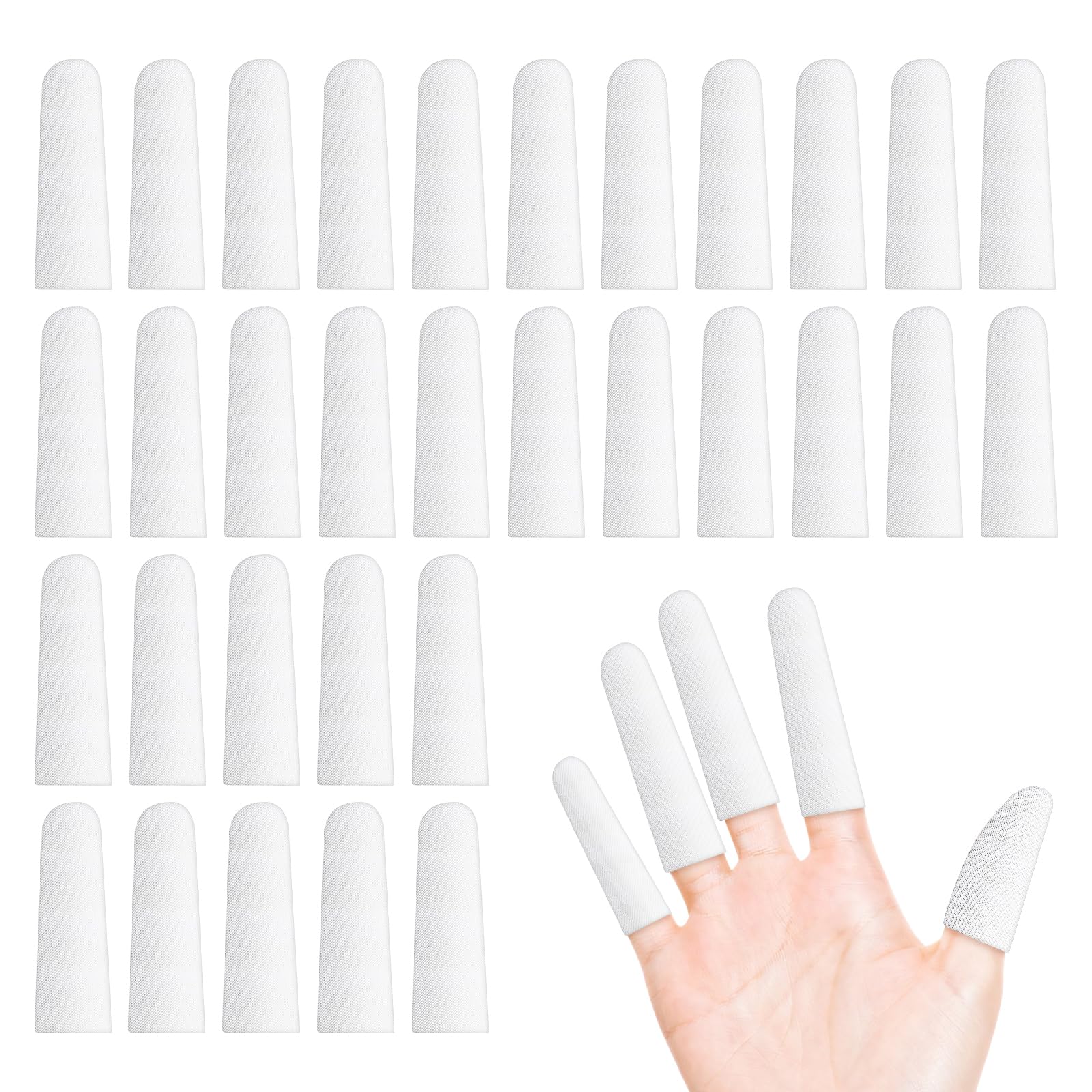 200 pcs Cotton Finger Cots - Cloth Finger Cots Finger Toe Sleeves Fingertips Protective Cover, White Finger Cots Finger Protectors, Thumb Protector