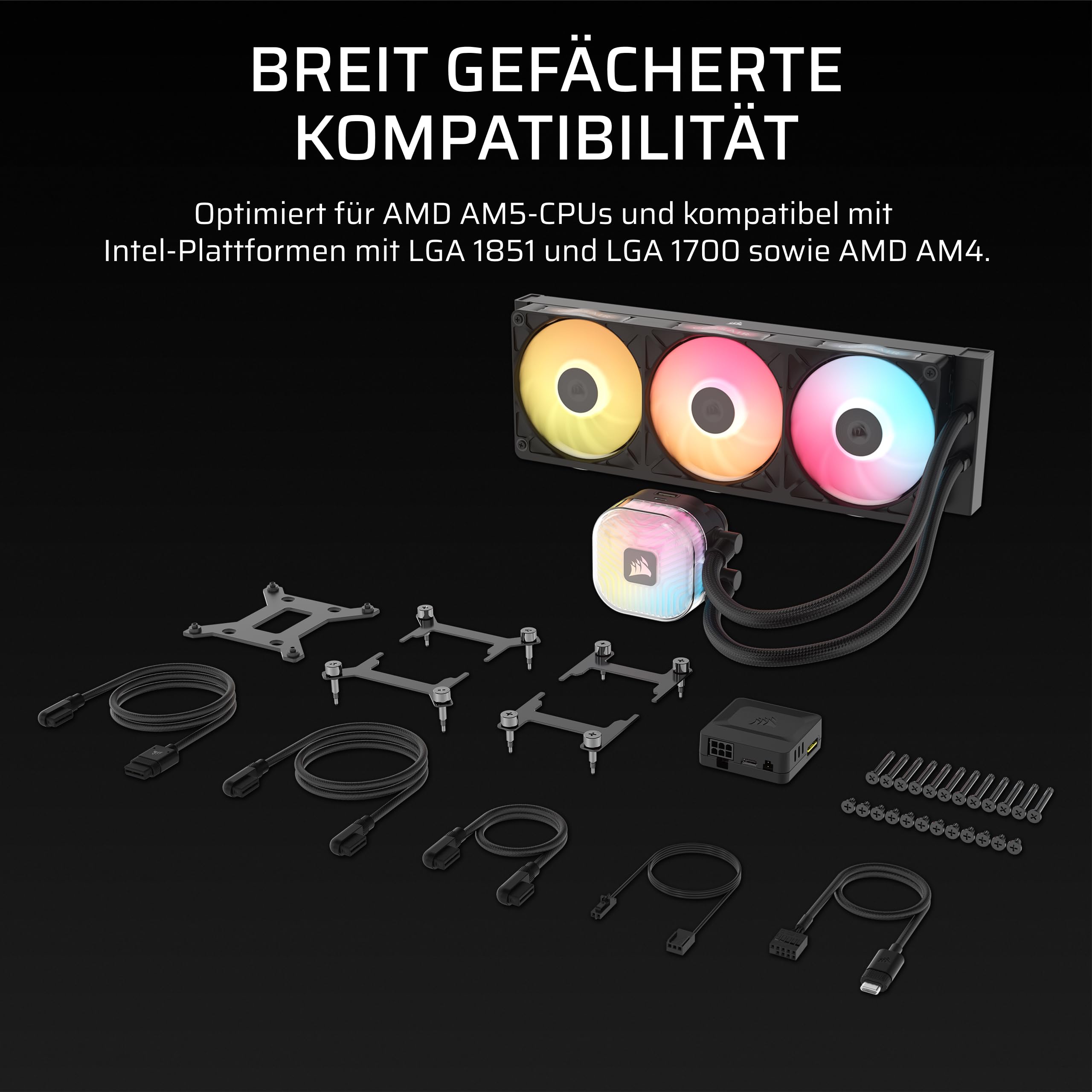 CORSAIR iCUE LINK TITAN II 360 RX RGB AIO-CPU-Flüssigkeitskühler – Schwarz