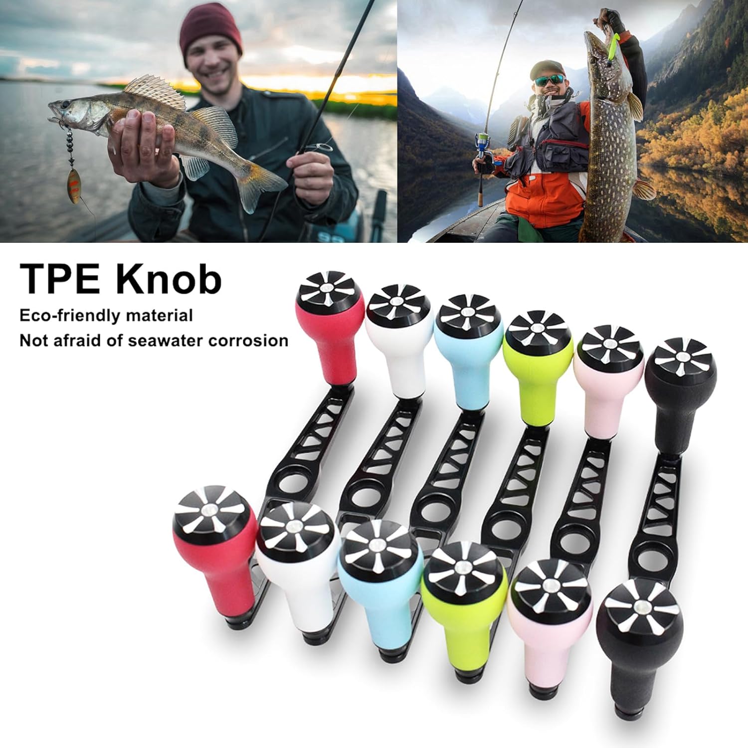 Fishings Reel Handle Power Handle Baitcasting Metal Knob Jigging Grip Attachments Replacement Part Set for Fishing Reel