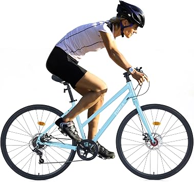 7 Speeds Road Bike Hybrid Bike for Men and Women, 700C Wheels Racing Bicycle, Commuter Bicycle,City Bicycles,Double Disc Brakes,Commuting Cycle,Multiple Colors